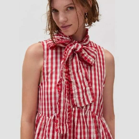 Sister Jane Stables Gingham Bow Midi Dress Sz S - Picture 5 of 17